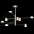 Modern Gold LED Ceiling Chandelier 3D model small image 1