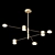 Modern Gold LED Ceiling Chandelier 3D model small image 2