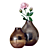 Elegant Bringham Vases with Rose 3D model small image 7