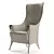 Luxury Giorgetti Progetti High-back Leather Armchair 3D model small image 1