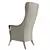 Luxury Giorgetti Progetti High-back Leather Armchair 3D model small image 3