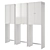 Sleek White Laundry Cabinet with BAGGANÄS Handles 3D model small image 1