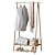 Wooden Shoe Rack & Coat Hanger 3D model small image 1