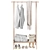 Wooden Shoe Rack & Coat Hanger 3D model small image 2