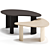 Sleek Mahogany Boomerang Table 3D model small image 1