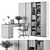 Sleek Home Office Set: Wardrobe & Table 3D model small image 6