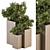 Rustic Wooden Outdoor Planter Set 3D model small image 1