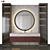 Sleek Red Marble Bathroom 3D model small image 1