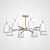 Scandinavian Eco-Style Chandelier with Wooden Frame and Deer Horn Accents 3D model small image 2