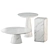 Elegant White Marble Table Set 3D model small image 4