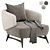 Modern Aries Armchair: Sleek Design, Multiple Colors 3D model small image 1