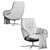 2017 Aston Club Arper Armchair: Modern Elegance for Your Space 3D model small image 7