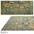 WAZIR Ethnic Green Wool Carpet 3D model small image 1