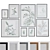 Leafy Bliss: 8-Piece Picture Frame Set 3D model small image 1