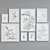 Leafy Bliss: 8-Piece Picture Frame Set 3D model small image 4