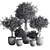 Cascading Greenery Indoor Plant Set 3D model small image 6