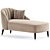 Monroe Jade Velvet Chaise Lounge: Sleek Elegance for Ultimate Comfort 3D model small image 2