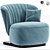 Stylish Amelia Armchair: Black Tie Elegance 3D model small image 1