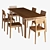 Teak ARTISAN Table & Vintage Outdoor Chair 3D model small image 2