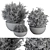Lush Greenery Bundle - Gray Pot 3D model small image 4