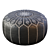 Vintage Moroccan Round Pouf: Elegant and Timeless 3D model small image 1