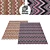 Colorful Stripy Zig Zag Rug Set 3D model small image 1