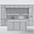 Sleek Terazzo Gray Kitchen 3D model small image 6
