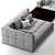 Elegant Minotti Blazer Sofa 3D model small image 7