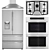 LG Kitchen Appliance Bundle: Oven, Refrigerator, Cooktop & Hood 3D model small image 1