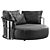 Modern Scarlett Leather Armchair: Stylish & Wide 3D model small image 1