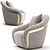 Elegant Portofino Armchair: Luxury Comfort for Your Home 3D model small image 2