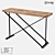 Rustic Oak Console Table 3D model small image 4