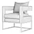 Luxury Navy Velvet Chair 3D model small image 4