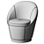 Elegant Curve Armchair by Donghia 3D model small image 4
