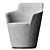 Sleek Flint Armchair 3D model small image 2