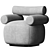 Cozy Bliss: Mallow Lounge Chair 3D model small image 2