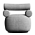 Cozy Bliss: Mallow Lounge Chair 3D model small image 3