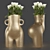 Golden Booty Vase: Glamorous Ceramic Décor 3D model small image 2