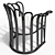 Anemone Cane Chair: Natural Rattan Woven Seating 3D model small image 3