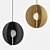 Orbel Round Pendant Light: Sleek Elegance in Aged Brass 3D model small image 1