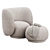 Ferm Living Rico Lounge Chair and Ottoman 3D model small image 3