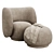 Ferm Living Rico Lounge Chair and Ottoman 3D model small image 4