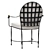 Elegant Amalfi Round Armchair 3D model small image 4