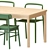 Modern Green Birch Table & Chairs 3D model small image 4