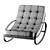 Modern Leather Rocking Chair 3D model small image 3