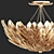 Crystorama Broche Gold Ceiling Light 3D model small image 2