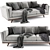Zander 3-Seater Sofa by West Elm 3D model small image 1