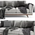Zander 3-Seater Sofa by West Elm 3D model small image 3