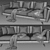 Zander 3-Seater Sofa by West Elm 3D model small image 4