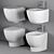 Elegant Italian Toilet & Bidet Set 3D model small image 1